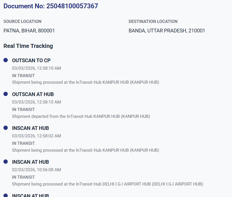 TheAbedin786's tweet image. @ShreeMaruti_Ind
AWB shipment booked 28 Feb (AIR service) reached Banda on 03 Mar, but still not delivered. No call or delivery attempt to the customer. If AIR shipments take this long, what’s the purpose of express service? Please check urgently.
#CourierDelay #LogisticsIssue