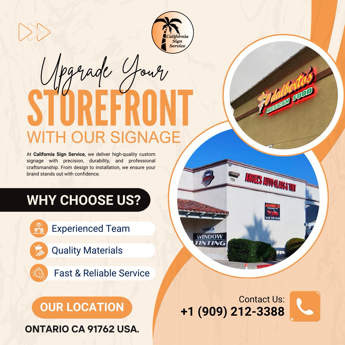 california_sign's tweet image. Upgrade your storefront with custom signage that attracts attention &amp;amp; builds your brand.✨

Experienced team.
Quality materials.
Fast &amp;amp; reliable service.

📞+1 (909) 212-3388
💌californiasignservice@gmail.com
📍Ontario, CA

#CaliforniaSignService #StorefrontSigns #CustomSignage