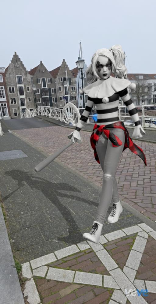 Marconveve's tweet image. Harley taking a stroll through the streets of Middelburg. 🌬️ This Steve Pugh Season 1 sculpt has such a unique presence in AR.
​Still one of the best value plays from DC Direct—that 2.5% marketplace fee is a nice bonus for collectors. 💎
​#VeVe #HarleyQuinn #DCDirect
