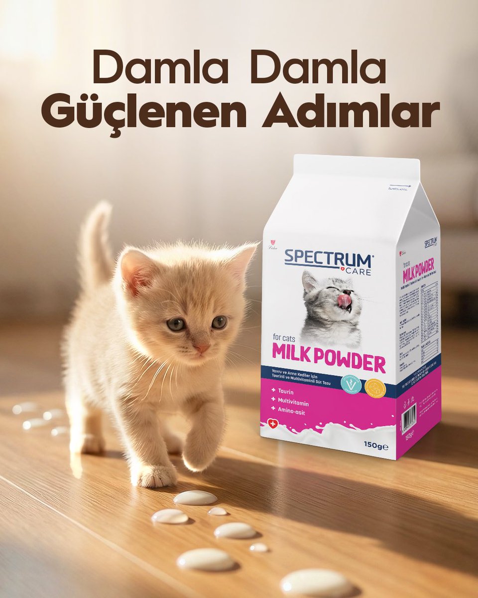Spectrum Care Kedi Süt Tozu, yavru kediler için özel olarak geliştirilmiş anne sütüne alternatif dengeli formülüyle büyüme sürecinde ihtiyaç duyulan besinsel desteği sunar. 🤍🐾

#Spectrum #KediSütTozu #YavruKediBakımı #GüçlüBaşlangıç #SağlıklıBüyüme