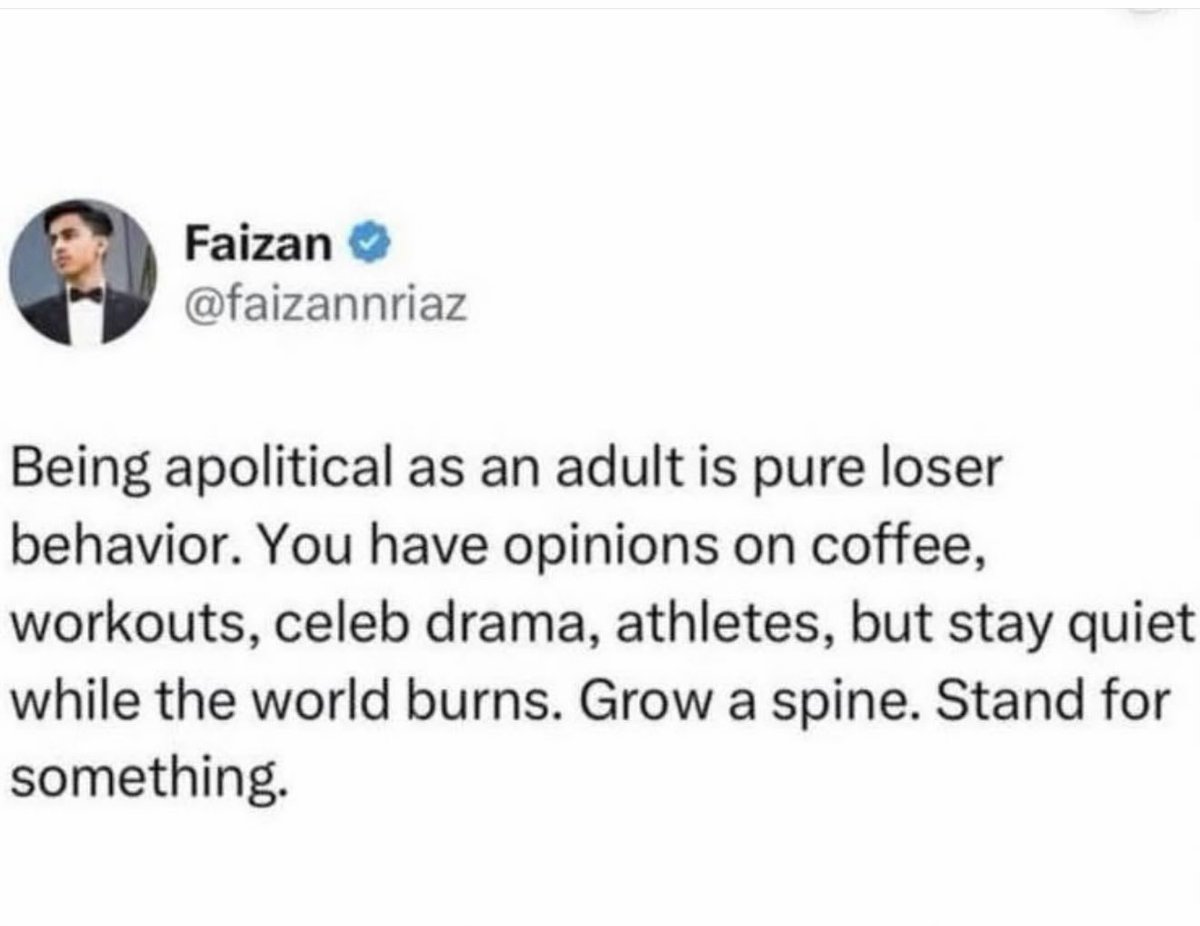 He said it best. 

To filipino influencers with massive followings and choose to stay quiet and ‘neutral’. 🖕