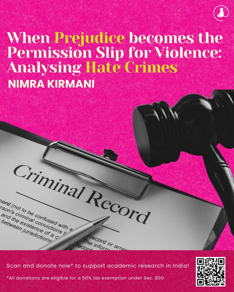 monkprayogshala's tweet image. 📌 #BlogAlert
Read Nimra Kirmani’s “When Prejudice Becomes the Permission Slip for Violence: Analysing Hate Crimes” in this week’s blog!

Link: buff.ly/J5cOBf4

💛 Support independent academic research in India!
🔖 Donate now: buff.ly/e3QVJyV