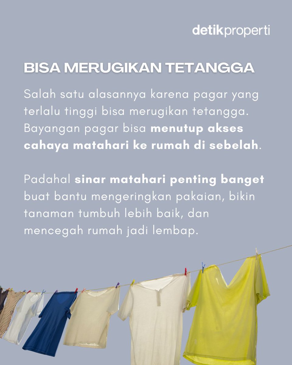 detik_properti's tweet image. Banyak orang bikin pagar rumah tinggi demi keamanan dan privasi. Tapi ternyata dalam Islam, pagar rumah yang terlalu tinggi justru tidak dianjurkan.

Kenapa? Cek penjelasannya:

#PagarRumah #TipsRumah