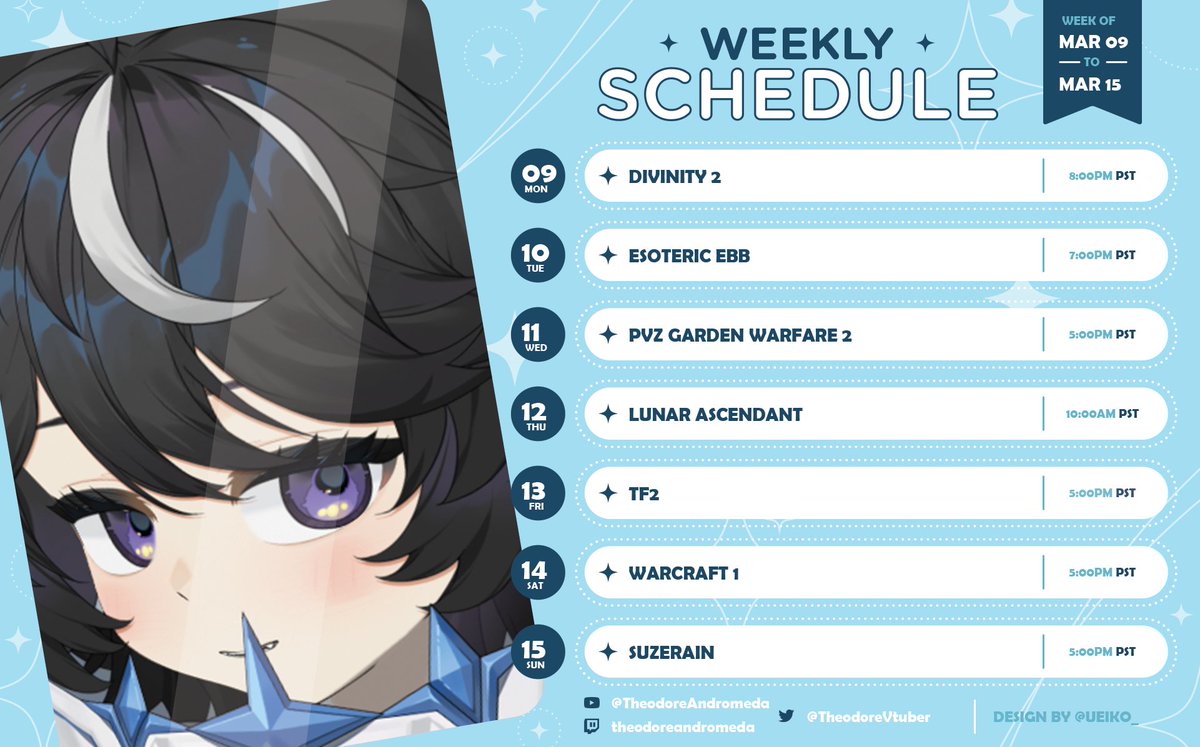 TheodoreVtuber's tweet photo. Week 11 of 2026 #spacewizard #vtuber #femboy
Youtube: https://t.co/Ct5T7LLz0Z
Twitch: https://t.co/XId7FMwuhL
Carrd: https://t.co/Y3sITpsYld
Podcast: https://t.co/bhh2T3YYJe
Writing: https://t.co/02jxO9yM1A
Discord: https://t.co/36aAE0Ia6D https://t.co/3U80sJ3cBs
