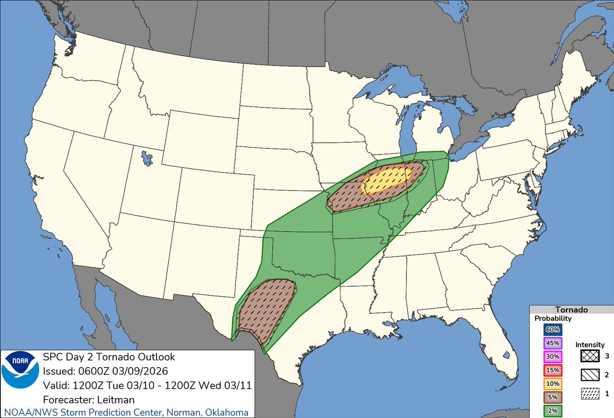 The SPC has issued the Day 2 outlook for potential severe weather on ...