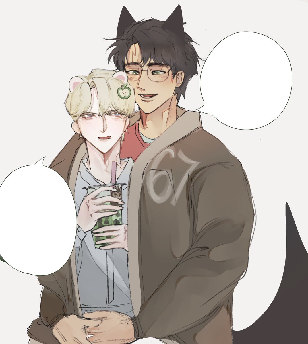 CellophaneM2's tweet photo. Genuinely a dracoholic I bought 2 Draco’s in the past week…also just ‘finished’ this sketch idea I had a few weeks ago cuz I saw Draco with a labubu on Pinterest and It was necessary to do labubu dubai chocolate matcha boba Draco.. (I’ll do reqs soon..) #hpdm #drarry #harco https://t.co/9k6rZ0Xf2V