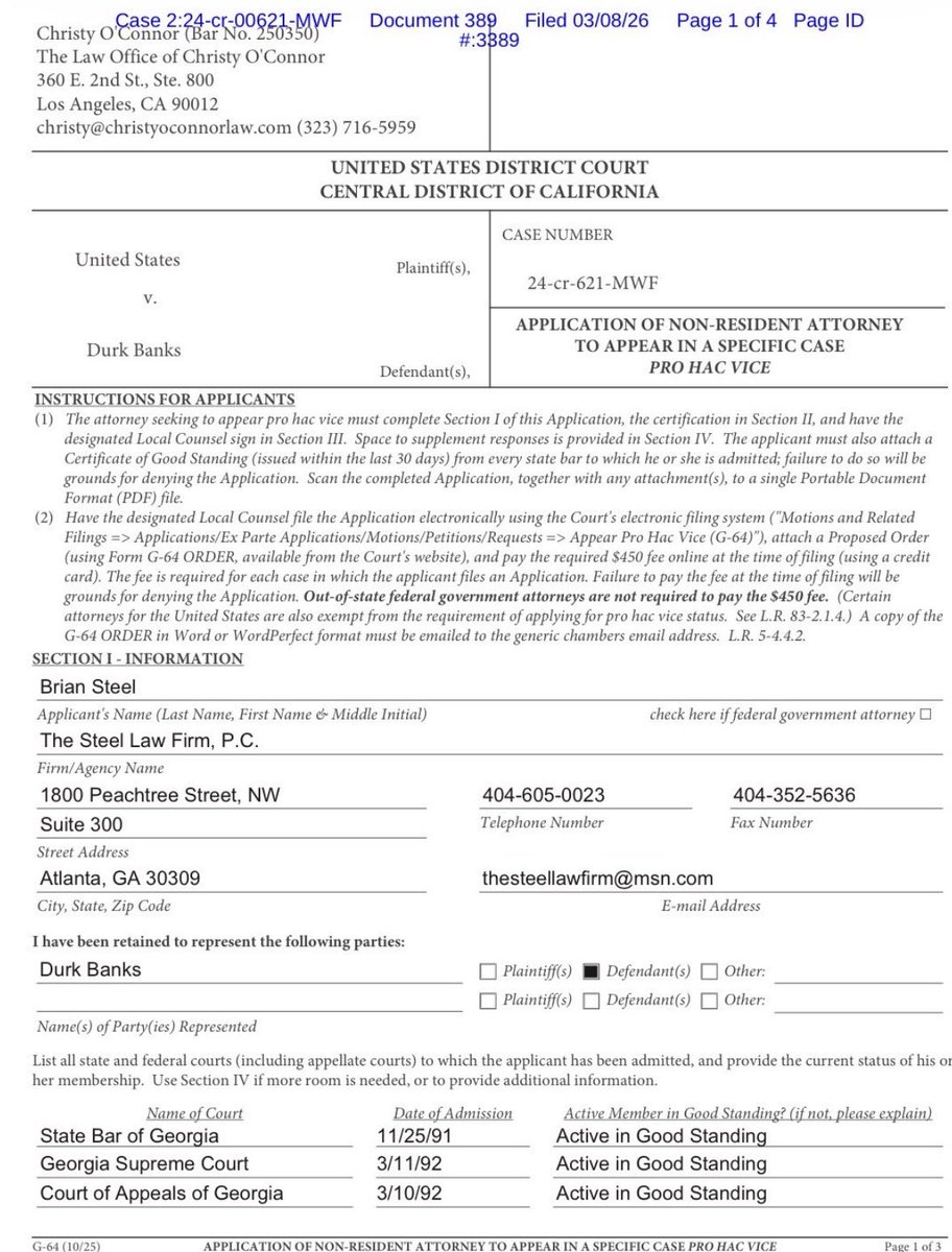 ThuggerDaily's tweet photo. Brian Steel has officially filed to replace one of the attorneys currently representing Lil Durk 🤝💼 https://t.co/eNpuzsb4tP