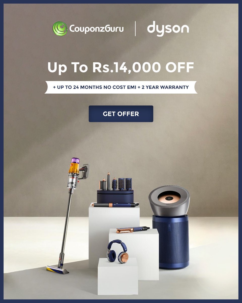 couponzguru's tweet image. Now Get Upto Rs.14,000 Off On Vacuum Cleaners, Air Purifiers, Hair Care Tools &amp;amp; More.
Also, Avail Up to 24 Months of No-Cost EMI &amp;amp; 2 Year Warranty

Checkout CouponzGuru To Get The Offer.

#HomeApplianceCare #vaccumcleaner #SaveMoney #GiftIdeas #CouponzGuru