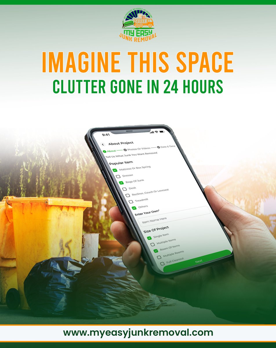 eazyjunkremoval's tweet image. Imagine this space… without the junk 😌
more room to breathe.
more peace.
more you.
Getting there is easier than you think.
snap a photo, get instant quotes, and let the clutter go.

1-833-924-5865
myeasyjunkremoval.com

#imaginethepossibilities #declutteryourspace