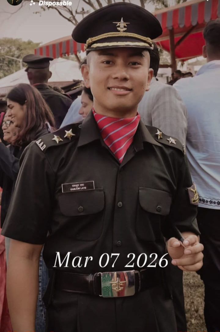 ncc_gp's tweet photo. Congratulations Lt Ganjun Laye 

A very proud moment for NCC Gp Hq Tezpur. SUO Gamjun Laye who was a cadet of 1 AP Bn NCC got commissioned into Army Air Defence from Officers Training Academy, Chennai. https://t.co/Ox5XORNTzT