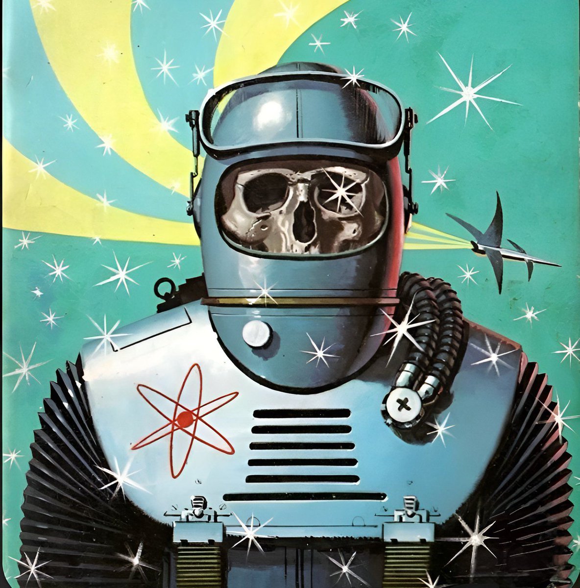 scifiblast's tweet photo. Cover to The Worlds of Robert A. Heinlein by Ed Valigursky #scifiart #scifibooks https://t.co/tJw95G9Y8h
