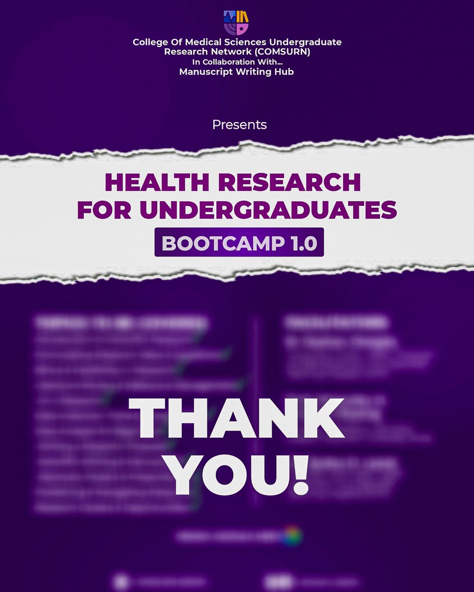 comsurn_benin's tweet photo. Thank You for an Incredible Research Bootcamp!

COMSURN, UNIBEN has officially concluded the Research Bootcamp 1.0.

Grateful to our facilitators: Prof. Morenike Folayan, Dr. Qudus O. Lawal &amp; Dr. Osahon Otaigbe and also to Manuscript Writing Hub for their support.

#COMSURN https://t.co/U9XtAEbnhD