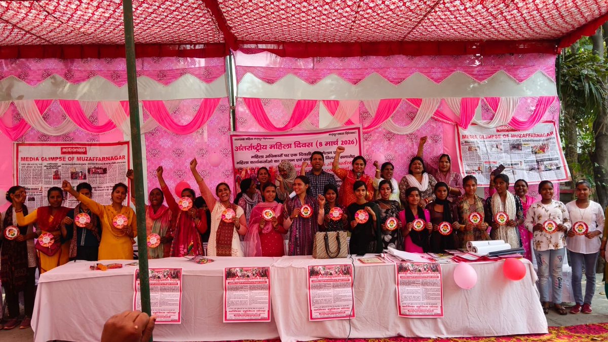 On International Women’s Day, ActionAid Association joined hands with Krishi Mazdoor Union to celebrate the strength and leadership of women workers in Muzaffarnagar, Uttar Pradesh. Over 300 women from farm, construction, domestic, and other unorganised sectors participated in a