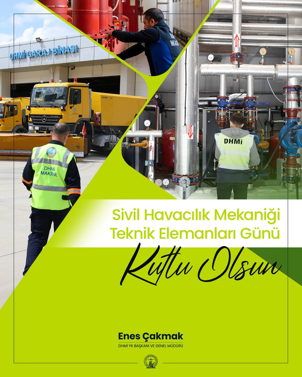 Hizmet kalitesini sürekli artırma hedefimize; havalimanlarımızdaki güç ve iklimlendirme sistemlerinin etkin şekilde işletilmesini sağlayarak değerli katkılarda bulunan sivil havacılık mekaniği teknik elemanlarımızın “9 Mart Sivil Havacılık Mekaniği Teknik Elemanları Günü”nü