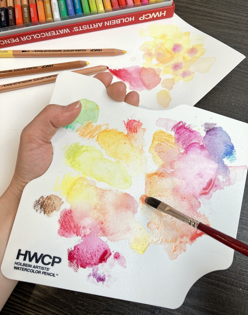 🌟新製品情報[予告]🌟

水彩色鉛筆1本で絵具のように使いたい方必見✎🎨
水彩色鉛筆を絵具に変える、水彩色鉛筆用パレットが登場します！

これがあれば、絵具のように混色し、滑らかなぼかしやグラデーションも思いのまま
使いやすいよう設計されたフィット感をぜひ体感ください

発売日：3月26日