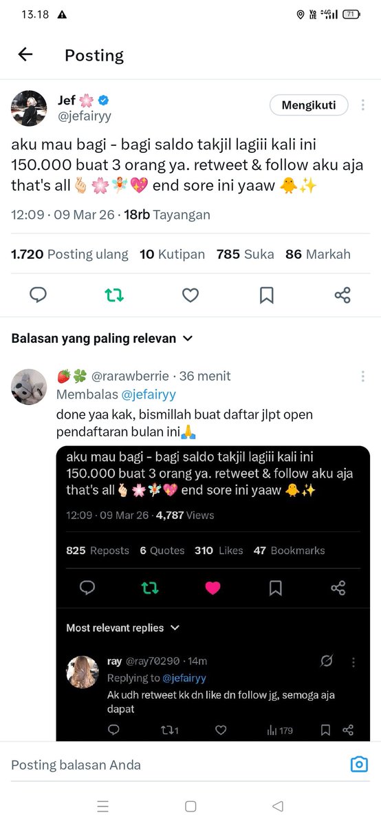 rolozzling's tweet photo. @jefairyy done kak, bismillah, sehat selalu yah https://t.co/tB7kJbcM3P