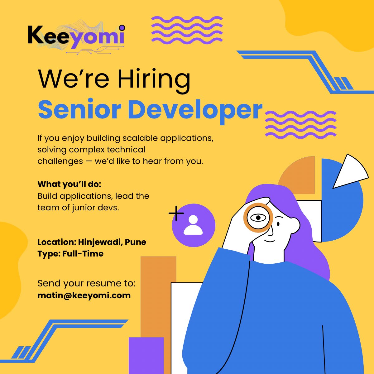 keeyomitech's tweet photo. 🚀 We’re Hiring at Keeyomi Technologies &amp; Solutions

As we continue to grow, we’re looking to bring on a Full Stack Developer (Node.js + React.js) with 4–6 years of experience to join our engineering team.

#Hiring #FullStackDeveloper #NodeJS #ReactJS #PuneJobs #keeyomi https://t.co/hCl61EtIQm