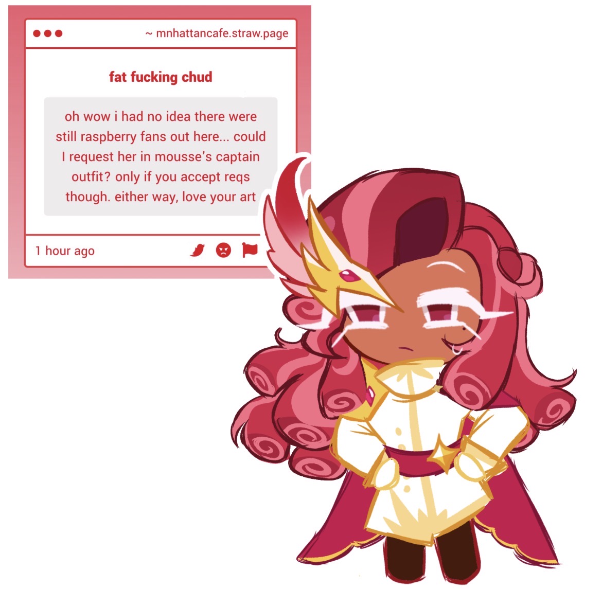 raspcara's tweet photo. I don’t usually do reqs but since it’s Raspberry related I’ll let this pass #raspberrycookie https://t.co/Yej01OuCDy