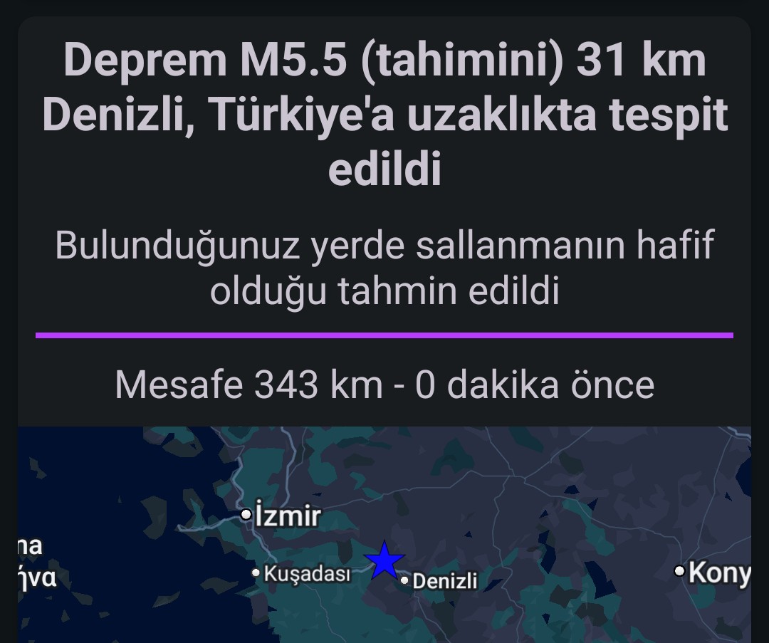 Deprem uyarısı geldi