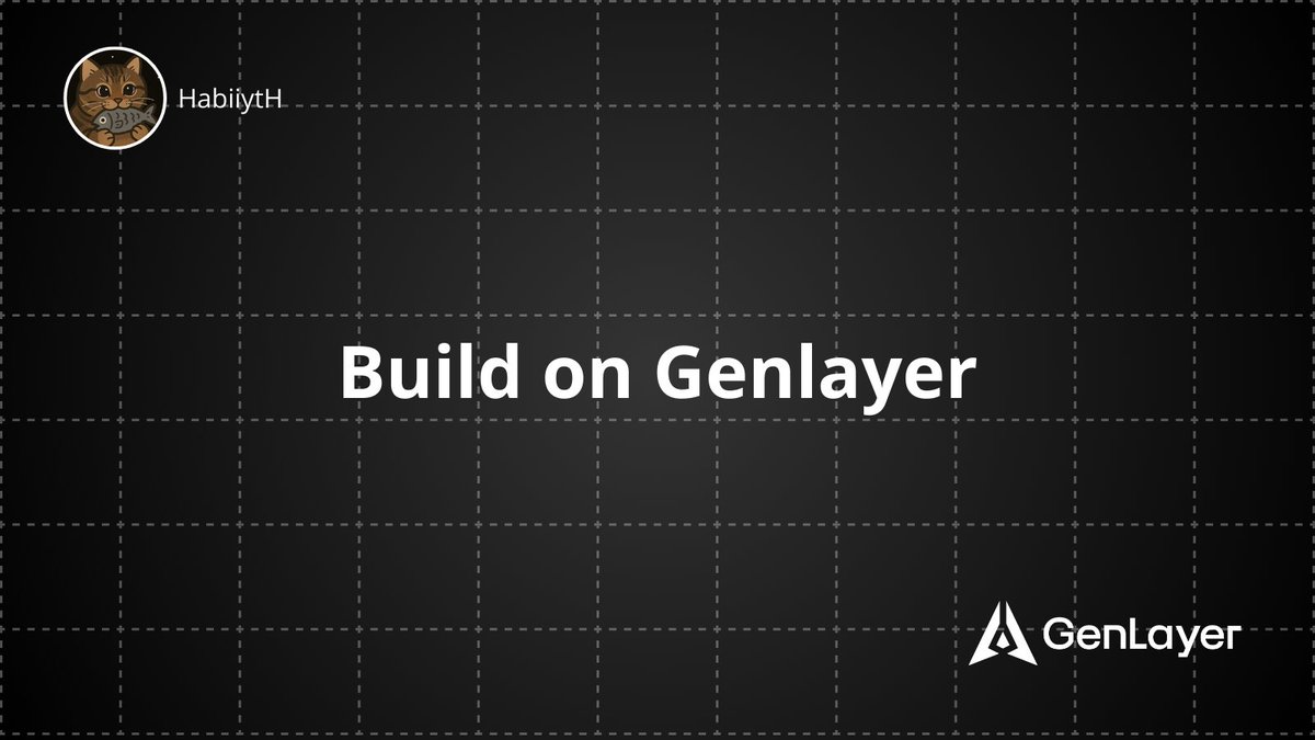 Build With Cat - Learning to Mainnet

Starting a learning journey with <a href="/GenLayer/">GenLayer</a>, from the fundamentals all the way to mainnet.

I’ll be sharing what I learn along the way, from setting up the tooling, understanding Intelligent Contracts, to building and testing a full dApp.

The