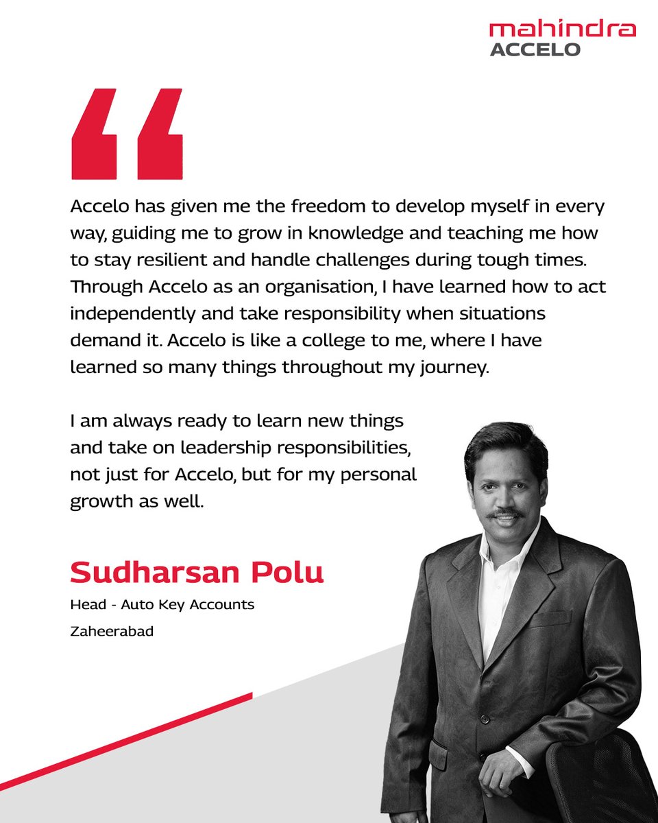 At Accelo, we believe growth happens when people are empowered to learn, take responsibility, and lead.

Stories like these remind us why our people are at the heart of everything we do.

#MahindraAccelo #EmployeeTestimonial #Journey #Learning