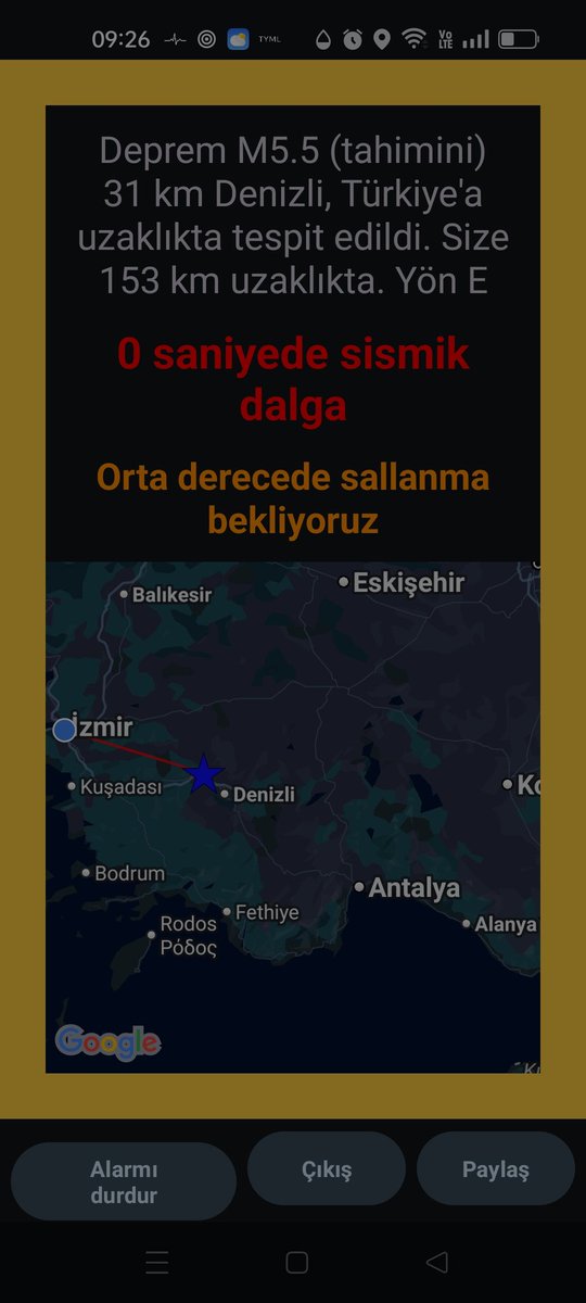 tatlicanan's tweet photo. Çok geçmiş olsun Denizli 2. bilirim geldi 
#deprem https://t.co/XHjxVapHM6