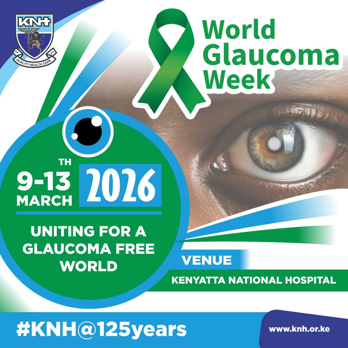 KNH_hospital's tweet photo. During World Glaucoma Week, get your eyes checked and protect your sight. Early detection saves vision.
Visit Kenyatta National Hospital eye clinic no.35 for screening and expert eye care.
#KNH@125 #WorldGlaucomaWeek https://t.co/96WBZNUj9i