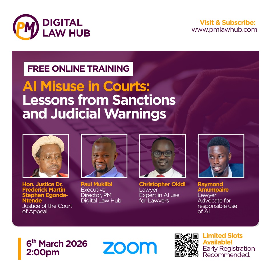 RayAmplifies's tweet photo. On Friday I joined distinguished members of Uganda’s Bench and Bar to discuss “AI Misuse in Courts: Lessons from Sanctions and Judicial Warnings”. The session tackled critical points at the intersection of technology and justice:

a) compliance risks for Advocates from the Advocates (Professional Conduct) Regulation S.I. 267-2
b) philosophically exploring the relevance of algorithms in rule of law
c) the new frontier of professional negligence, and
d) ensuring judicial readiness for AI-powered justice and related misuse cases.

As we usher in this new era of AI-enabled legal and judicial processes, one thing is clear: this frontier technology must advance universal access to justice while being deployed ethically and responsibly by all stakeholders.

Grateful to my co-panelists, attendees and the entire PM Digital Law Hub team for a truly timely and impactful conversation.  #AccessToJustice #AI #ArtificialIntelligence #LegalTech #ResponsibleAI #PMDigitalLawHubTrainings