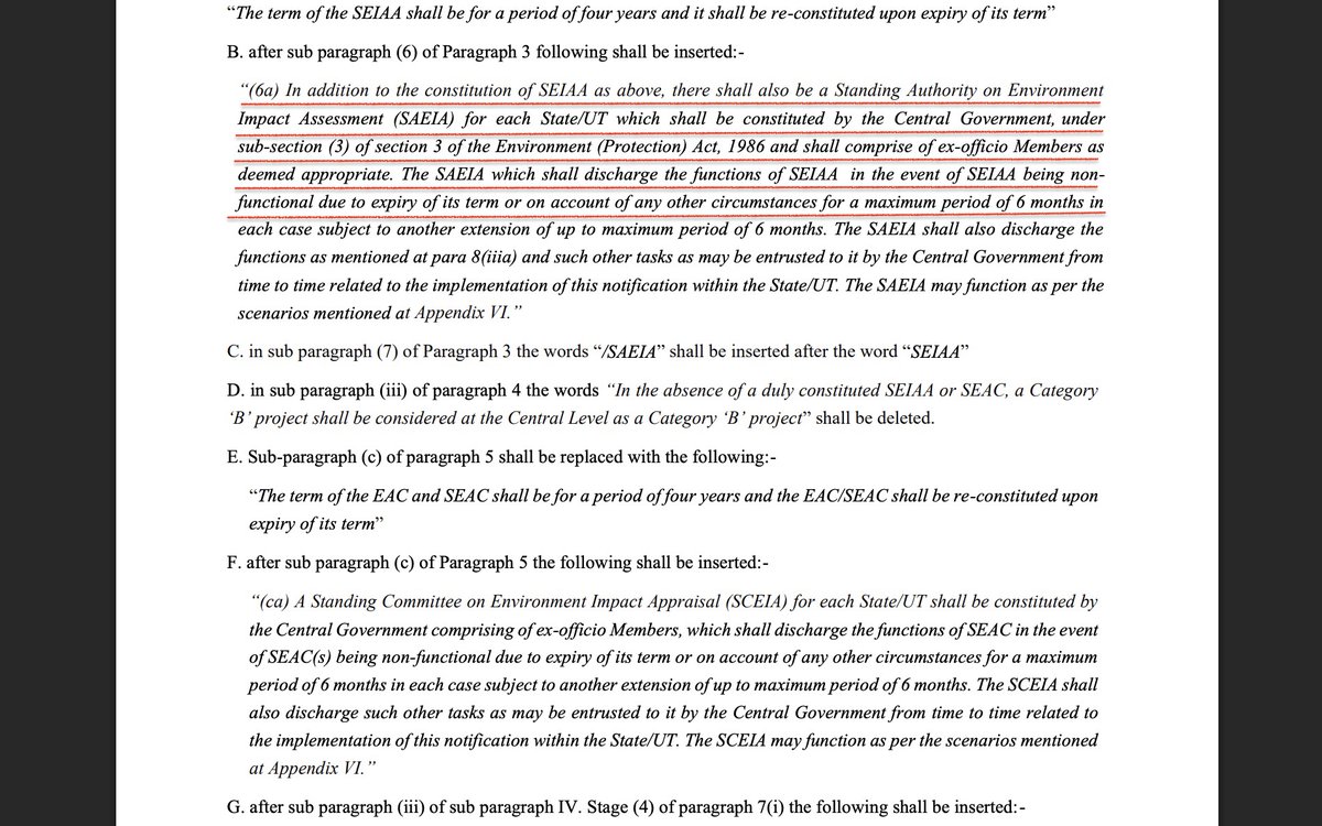 NEW: <a href="/moefcc/">MoEF&CC</a> creates Standing Authority on Envt Impact Assessment (SAEIA) for the times when the State Envt Impact Assessment Authorities (SEIAA) are non-functional. 

Nothing should come in the way of approvals!