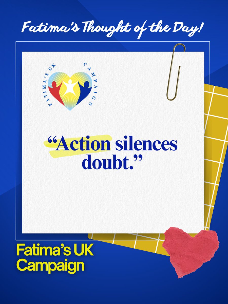 FatimaWh1tbread's tweet image. Fatima’s Thought of the Day: “Action silences doubt.”

Today’s Thought:
Overthinking fuels fear. Taking one step forward builds confidence and clarity.

#FatimasUKCampaign #ChildrenAreOurFuture #FatimaWhitbread #TakeAction #CareLeaversSupport