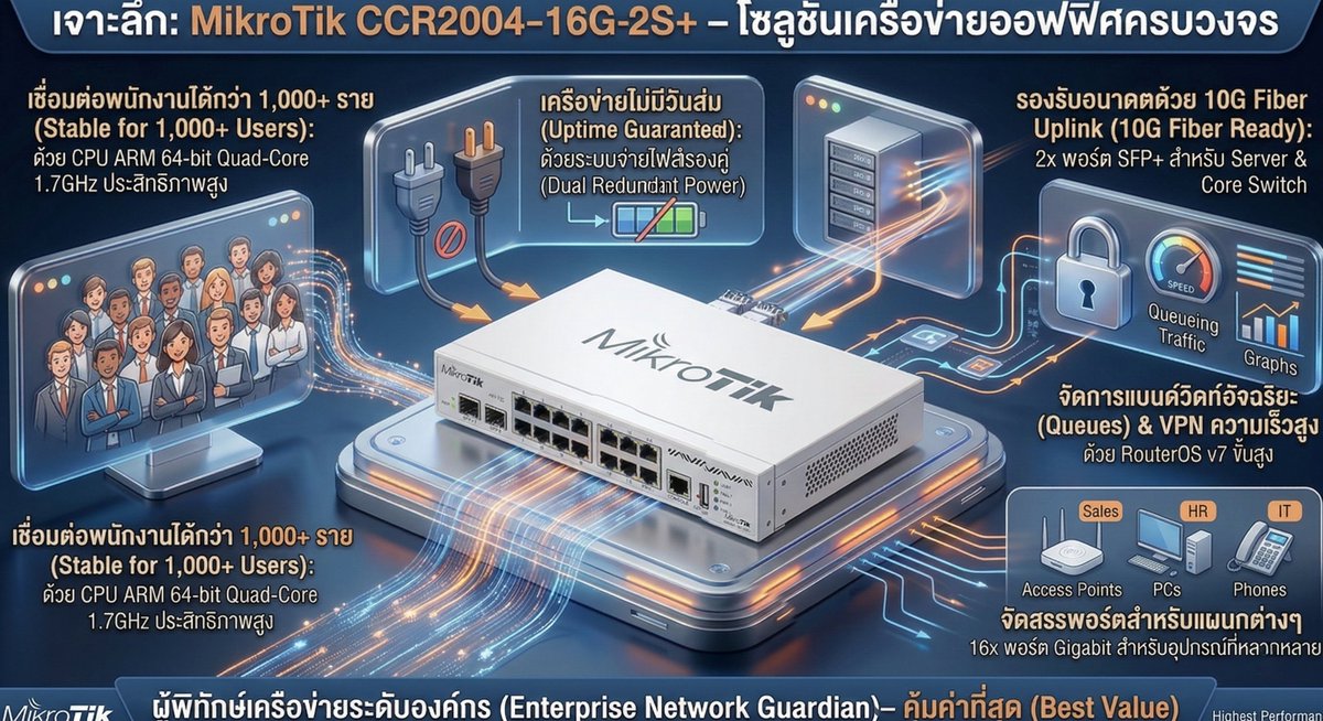 SYS2U's tweet photo. https://t.co/rawOOKvV7W  "ตัวตึง" ของเครือข่ายระดับองค์กร! MikroTik CCR2004-16G-2S+ 🚀
อัปเกรดออฟฟิศให้ลื่นไหล ไม่มีคำว่าสะดุด! กับ Router ประสิทธิภาพสูงที่ออกแบบมาเพื่อเป็น Enterprise Network
Line ID : @sys2u
CCR2004-16G-2S+ - https://t.co/GF2r0AbVkm https://t.co/YcER62uQra