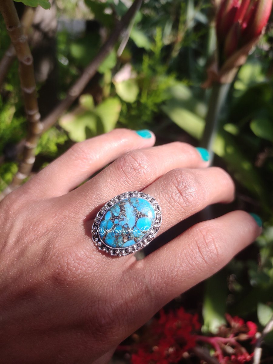 jewelrycreatio1's tweet image. Blue Copper Turquoise Ring,925 Sterling Silver,Designer Ring,Vintage Ring,Big Turquoise Ring,Handmade Ring,Promise Ring,Boho Ring For Gift
Buy At:
etsy.com/in-en/listing/…
#Statementring #Uniquering #Bohochicring #Oxidizedring #Anniversarygiftring #Girlfriendgift #Giftformother