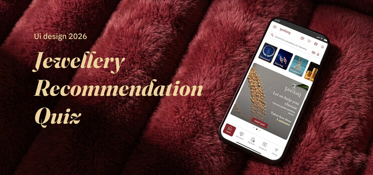 Divya_2143's tweet photo. Just published my New project: Jewellery Recommendation Quiz for the Tanishq app.

A guided quiz that helps users discover jewellery faster instead of browsing hundreds of products.

Full project ↓
 https://t.co/t0sUiq1Gcq

#UXDesign #ProductDesign #UIDesign https://t.co/zPDAILh9u5