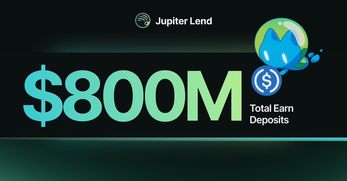 Jupiter Lend just hit another All Time High:

$800M in Earn deposits.

Over 27,000 users are now earning yield on their capital

Here's how you can join them 👇