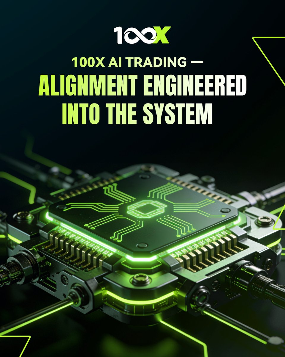 100x_global's tweet photo. 📊 100X AI Trading — Alignment by Design

24/7 awareness. Structured execution.
No emotion — just disciplined systems.
Precision creates consistency. 🚀

#100X #AITrading #SystemAlignment #DisciplinedExecution #RiskControl #StructureWins https://t.co/hMI338XYon