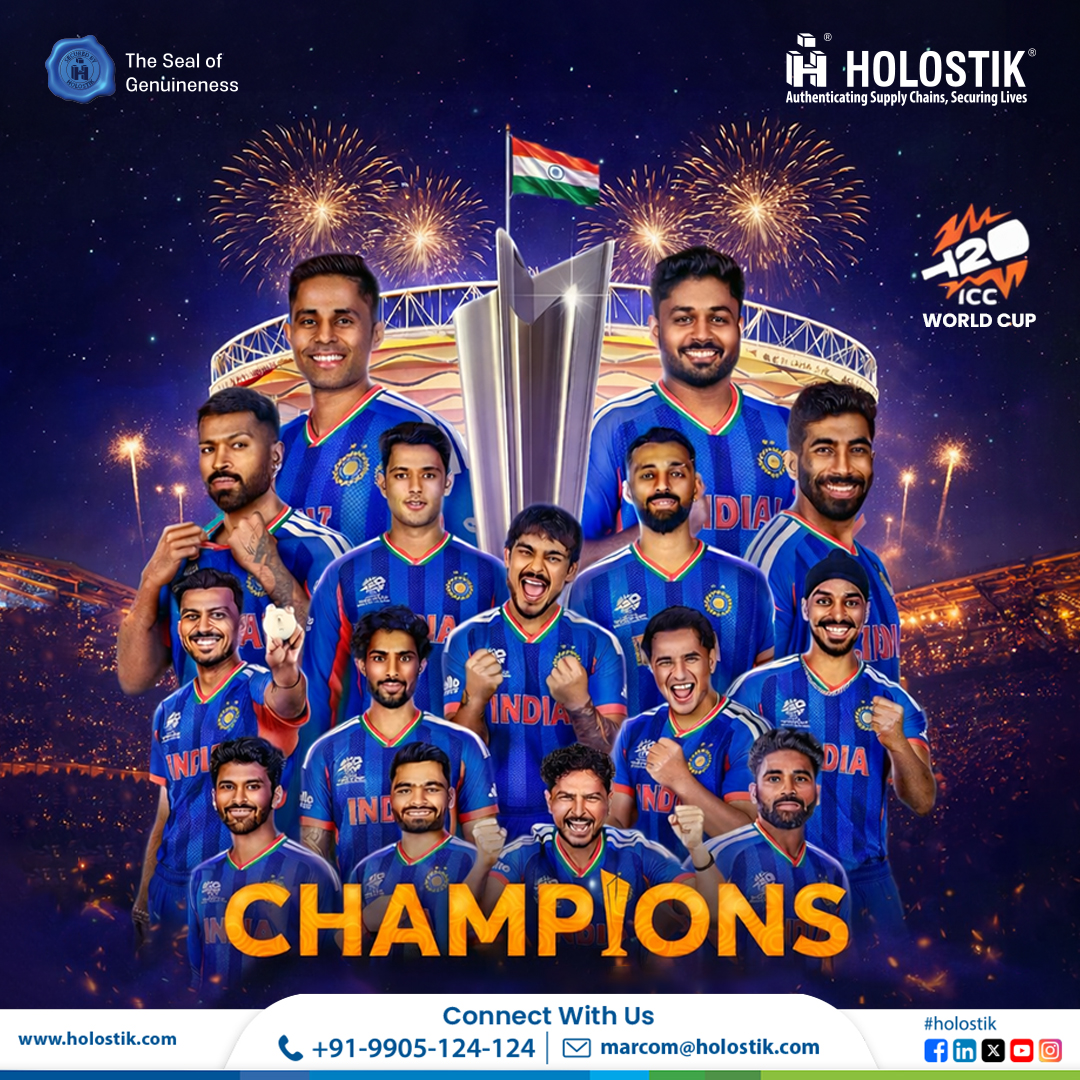 Congratulations to #TeamIndia for bringing the #T20WorldCup home and creating a moment of pride for millions.

At Holostik, we celebrate the spirit of excellence and teamwork that defines champions.
