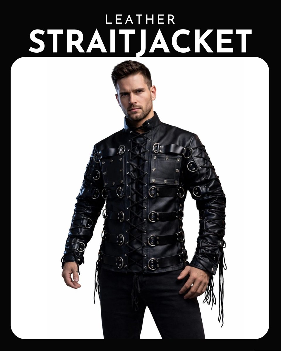 Leathertempt007's tweet photo. Black Leather Harness Jacket Costume   Heavy Duty Lace Up
.
.
.
#LeatherJacket #HarnessJacket #LeatherFashion #MensStyle #StatementWear https://t.co/qqk7o0HtBa