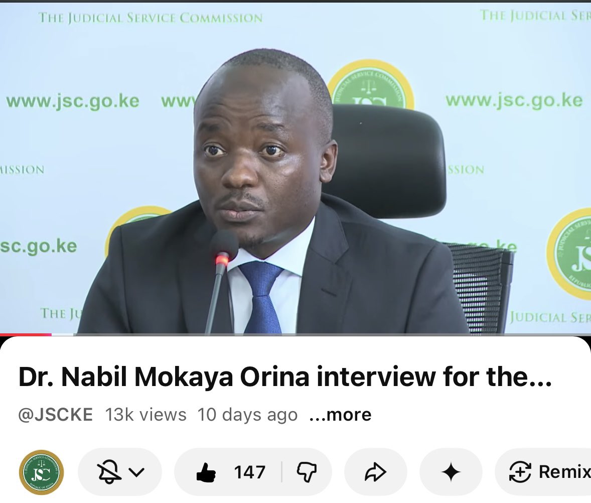 Of the less than 10 <a href="/jsckenya/">Judicial Service Commission Kenya (JSC)</a> interviews for HC judge that I watched, these 3 seemed very Judge ready, so zoea your new judges…