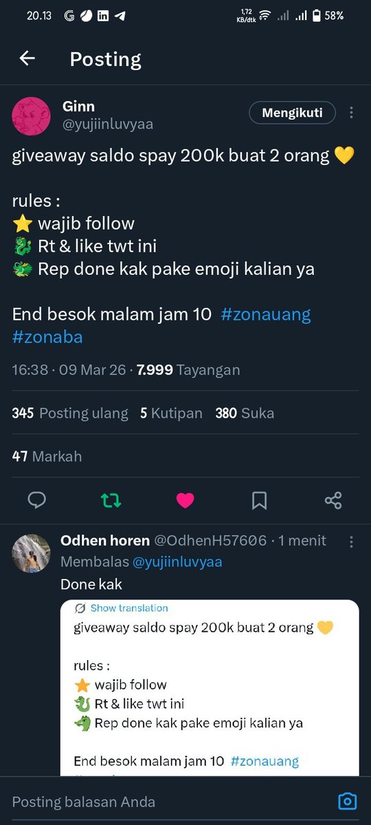 rangcantek's tweet photo. @yujiinluvyaa Donee kaakkk ✨ https://t.co/5YXBCo8ACT