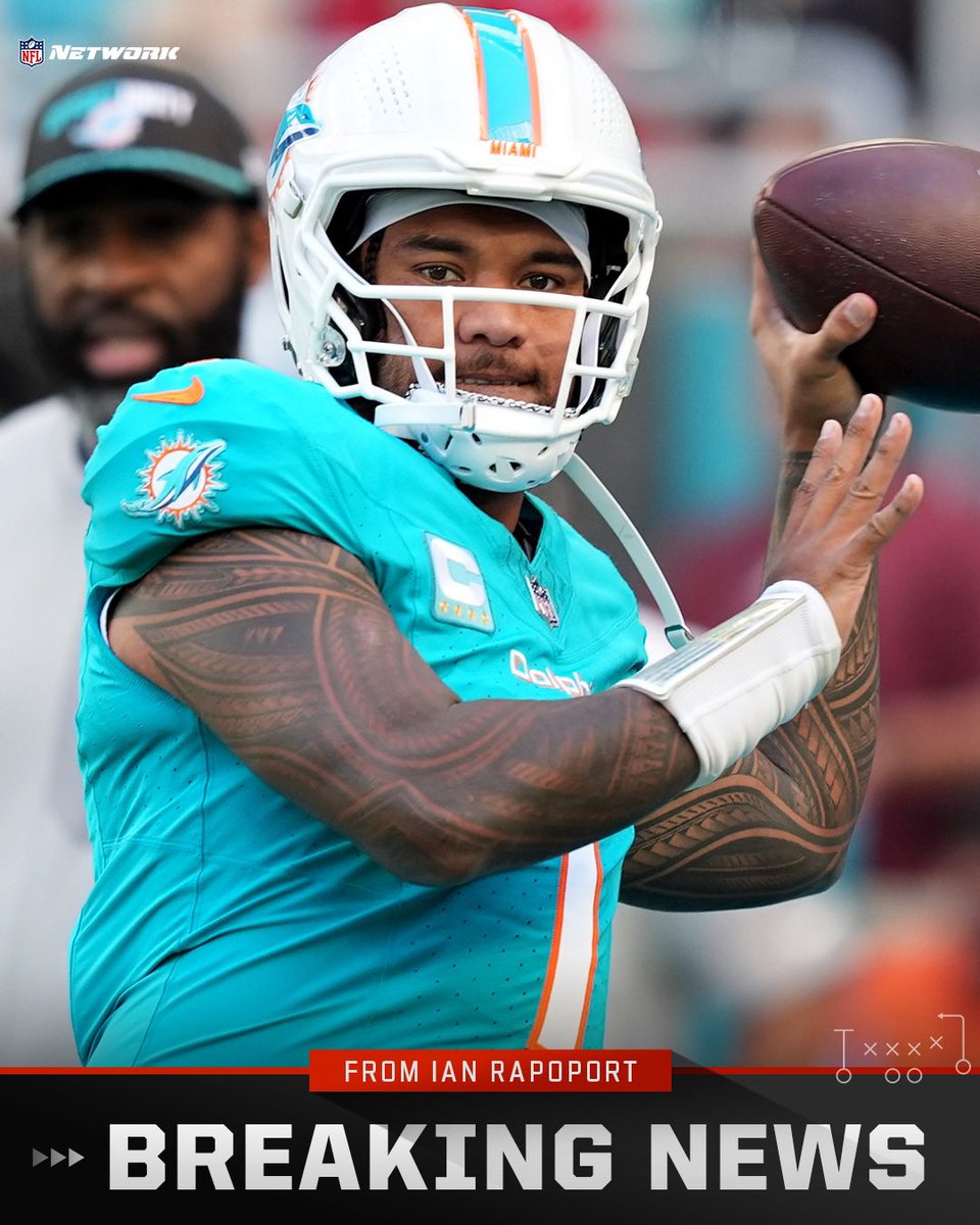 RapSheet's tweet photo. The #Dolphins have informed QB Tua Tagovailoa that they are releasing him, saying goodbye to their starting QB since 2020.

Miami is on the hook for $54M fully guaranteed with offsets, meaning Tagovailoa will play for the minimum next season for someone else. https://t.co/l8tmQU7q0q