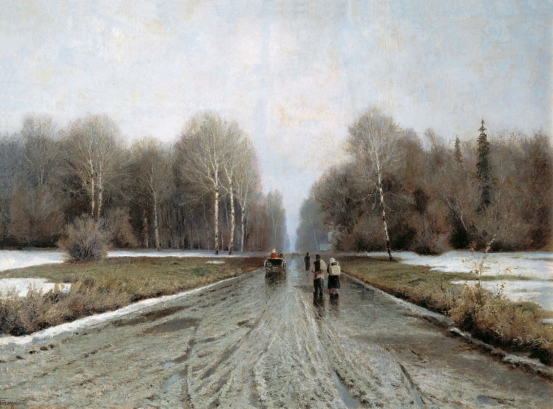 Весны вам,люди))
"Весна. Грачи прилетели", 1919, Шильдер Андрей Николаевич
"Ранняя весна", 1904, Крыжицкий Константин Яковлевич
"Ранней весной", 1908, Вельц Иван Августович
"Ранняя весна", 1885, Ендогуров Иван Иванович