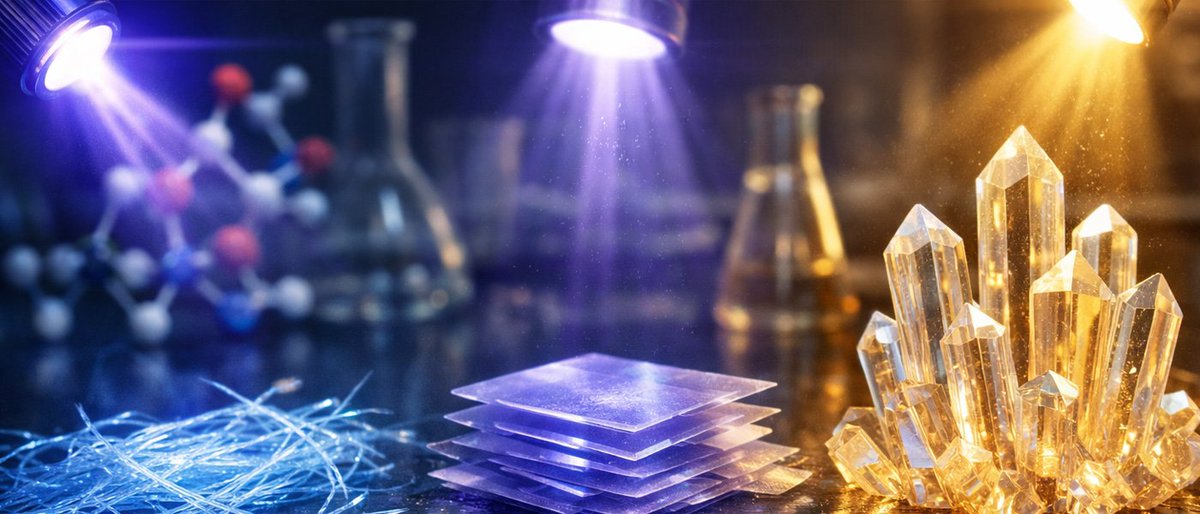 Ciencia1com's tweet photo. Científicos japoneses de la Universidad de Chiba ha logrado un avance sorprendente en el campo de los materiales inteligentes. Han creado un sistema polimérico supramolecular capaz de transformarse en estructuras de una, dos o tres dimensiones simplemente ajustando la intensidad de la luz.

Este hallazgo abre la puerta a una nueva generación de materiales que, como los organismos vivos, pueden adaptarse a su entorno y modificar sus propiedades en tiempo real. El secreto está en una molécula especialmente diseñada que combina dos componentes clave:

Una unidad de azobenceno, sensible a la luz.
Un núcleo de merocianina basada en ácido barbitúrico, que aporta estabilidad y versatilidad.

Gracias a esta combinación, el material puede adoptar distintas formas según la energía lumínica que recibe. Bajo condiciones normales, las moléculas se autoensamblan en fibras nanoscópicas (estructuras 1D). Con el tiempo, estas fibras se reorganizan en láminas más estables (estructuras 2D). Pero al aplicar luz ultravioleta intensa, las láminas se deshacen y vuelven a convertirse en fibras. En cambio, con luz UV débil, las láminas crecen verticalmente y forman cristales tridimensionales (estructuras 3D).

Noticia completa en: https://t.co/79BpxmYgOs