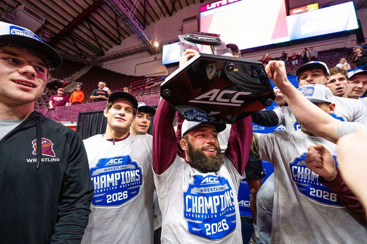 HokiesWrestling's tweet photo. 𝐆𝐨𝐨𝐝 𝐦𝐨𝐫𝐧𝐢𝐧𝐠 𝐟𝐫𝐨𝐦 𝐭𝐡𝐞 𝐛𝐚𝐜𝐤-𝐭𝐨-𝐛𝐚𝐜𝐤 𝐀𝐂𝐂 𝐂𝐡𝐚𝐦𝐩𝐬 ☀️😎

#ALLINALLTHETIME #Hokies 🦃 https://t.co/R0SQ6VWEXF