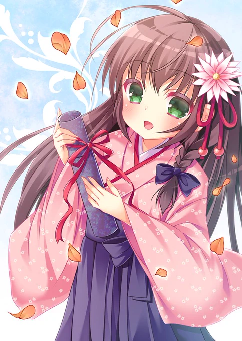 個人的に3月9日は卒業のイメージ強いので…! 昔描いたものですが、小学校の卒業式にも袴を選ぶ女の子がいるというお話を着付けの方としてて描いたイラストです
