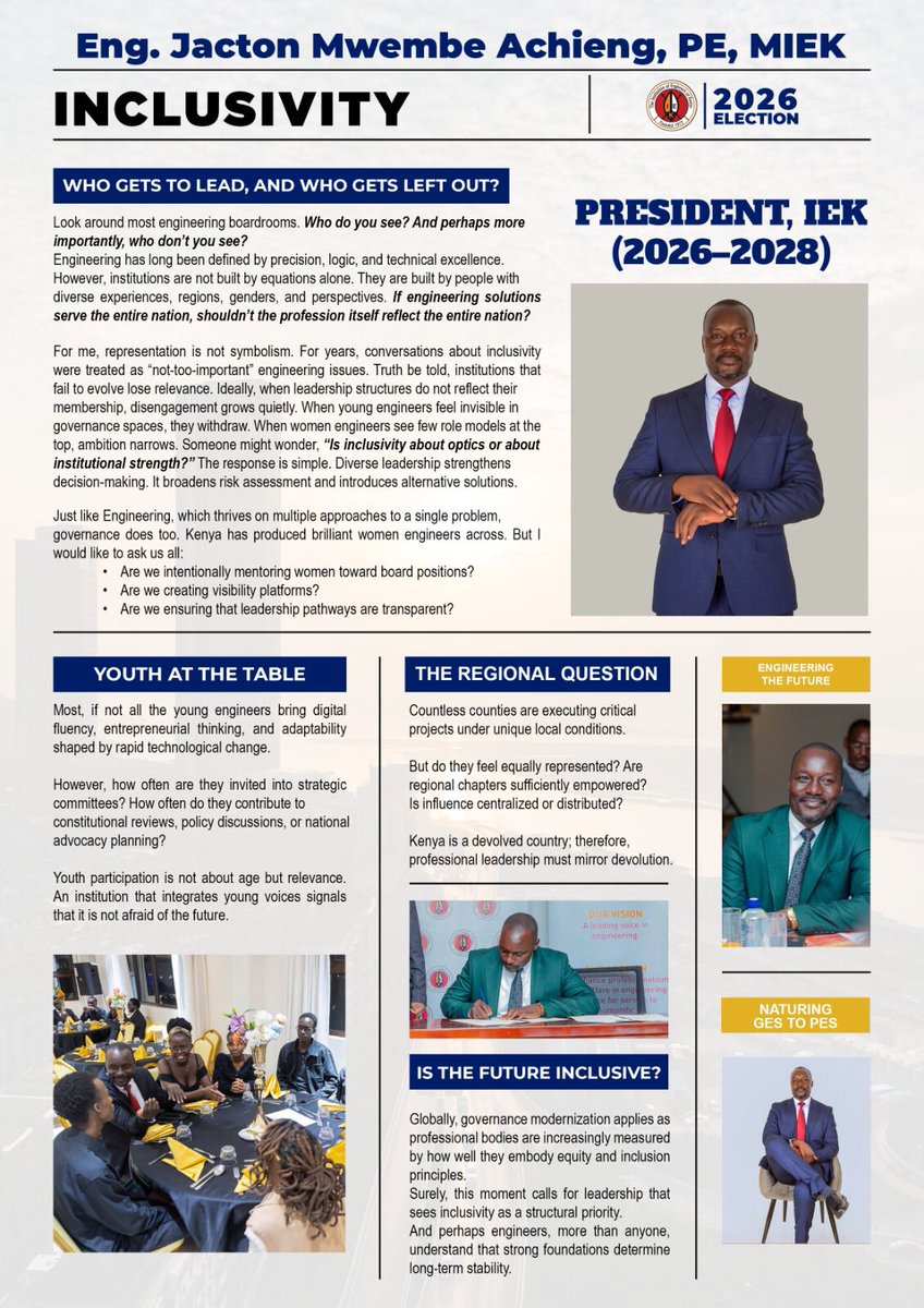 jebet86383's tweet photo. *PRESIDENT ENG. JACTON MWEMBE* 🔥

Good governance is the foundation of a strong and credible IEK. Transparency, accountability, and integrity first. ✅

Vote Eng @Jacton_Mwembe President 2026-2028.

*BUILDING BETTER, TOGETHER* https://t.co/Ub8uvtcamf