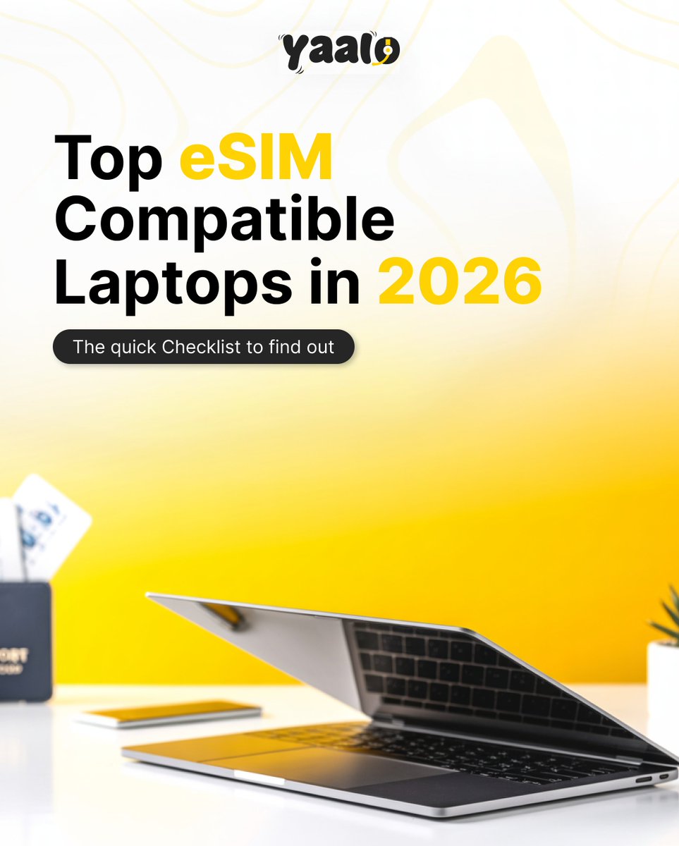 yaaloesim's tweet image. Did you know some laptops have built-in eSIM support? That means you can connect to mobile data without Wi-Fi or physical SIM cards.

📖 Check the full blog for the complete guide👇
yaalo.com/blog/esim/esim…

#eSIM #TechTips #LaptopGuide #DigitalNomad