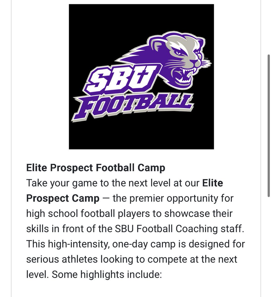 DaltonMoore574's tweet photo. #agtg Thank you to @CoachKThomason for the camp invite to SBU. Ready to work! #ReadyForMOORE https://t.co/7iwji7KBQE
