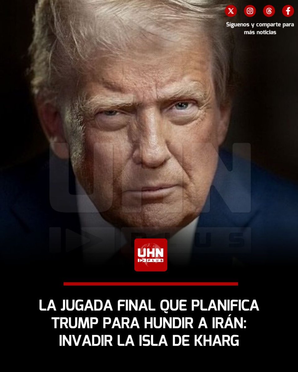 UHN_Plus's tweet image. 🇮🇷🇺🇸‼️ | La paciencia de Donald Trump puede estar al límite por las medidas que está tomando Irán en los últimos días de la guerra. Sin embargo, de acuerdo a una revelación de Axios, Trump evalúa una jugada que sería aplastante para Irán: invadir la isla de Kharg. 

•  Kharg es