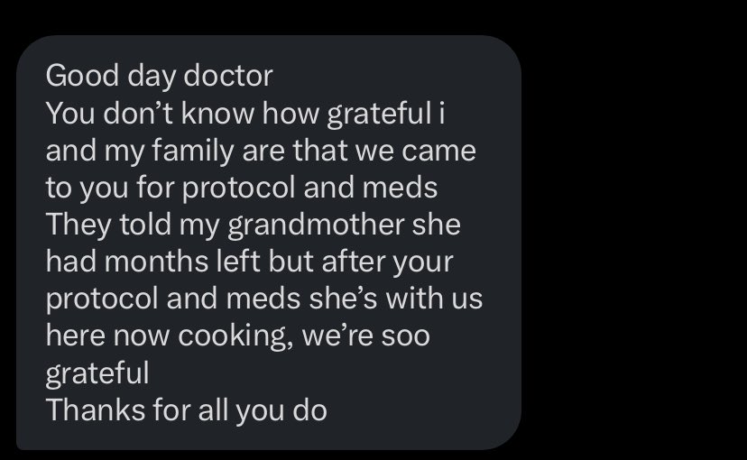 LoiCSound's tweet photo. Messages like this make me happy.
Remember if you’re interested in getting Ivermectin, Fenbendazole and Mebendazole do well to send us a Dm, if there is anything we can help you with including a protocol for Active Cancer treatment and any underlying health issues just ask. https://t.co/muVVm3lN4i