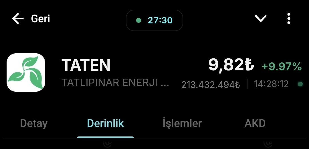 #TATEN

Dün grubumuzda takibe aldığımız taten güzel bir şekilde tavanını verdi değerlendiren dostlara bereketli olsun

Detaylı bilgi ve sohbet: t.me/BorsaninMucidi

#borsa #borsaistanbul #xu100 #xu030 #empae #sasa #asels #hedef #tera #thyao #tehol #sasa #atatr